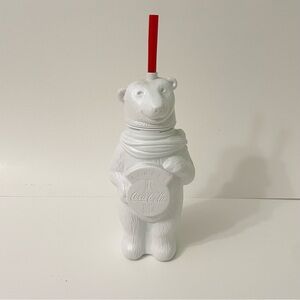 Vintage Always Coca-Cola Polar Bear Plastic Collector’s Drinking Cup With Straw